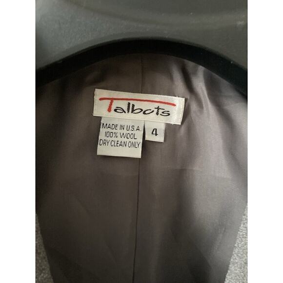Vintage Talbots Womens Size 4 Wool Blazer Jacket Gray Charcoal Made in USA - Picture 10 of 16